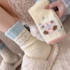 One-piece delivery of socks from the street stall for autumn and winter. Australian woolen socks, female cartoon dog, heart-shaped pile socks, thickened warm and cute home floor sleeping socks, one-piece delivery for winter Application Scenario